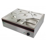 Hot Food Warmer Bain Marie 4x 1/2 GN Tray + Lids - 1.5kW - Commercial Bainmarie