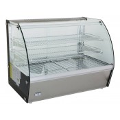 0.9m Commercial Hot Food Cabinet - 160L Heated Countertop 3 Tier Glass Display