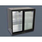 208L Commercial Bar Fridge - 2 Glass Sliding Door - Drinks Display Refrigerator