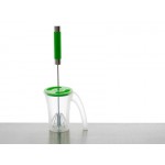 Hand Pumped Spinning Egg Whisk Beater with Cup - Green