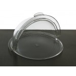 Round Cake Serving Tray with Dome Food Cover Lid - Clear Polycarbonate