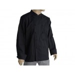 Chefs Double Breasted L/Sleeve Black Jacket - S